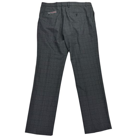 Tommy Hilfiger Mens TH Flex Tate Modern Fit Plaid Dress Pants Gray Blue 36x32 - Picture 2 of 4